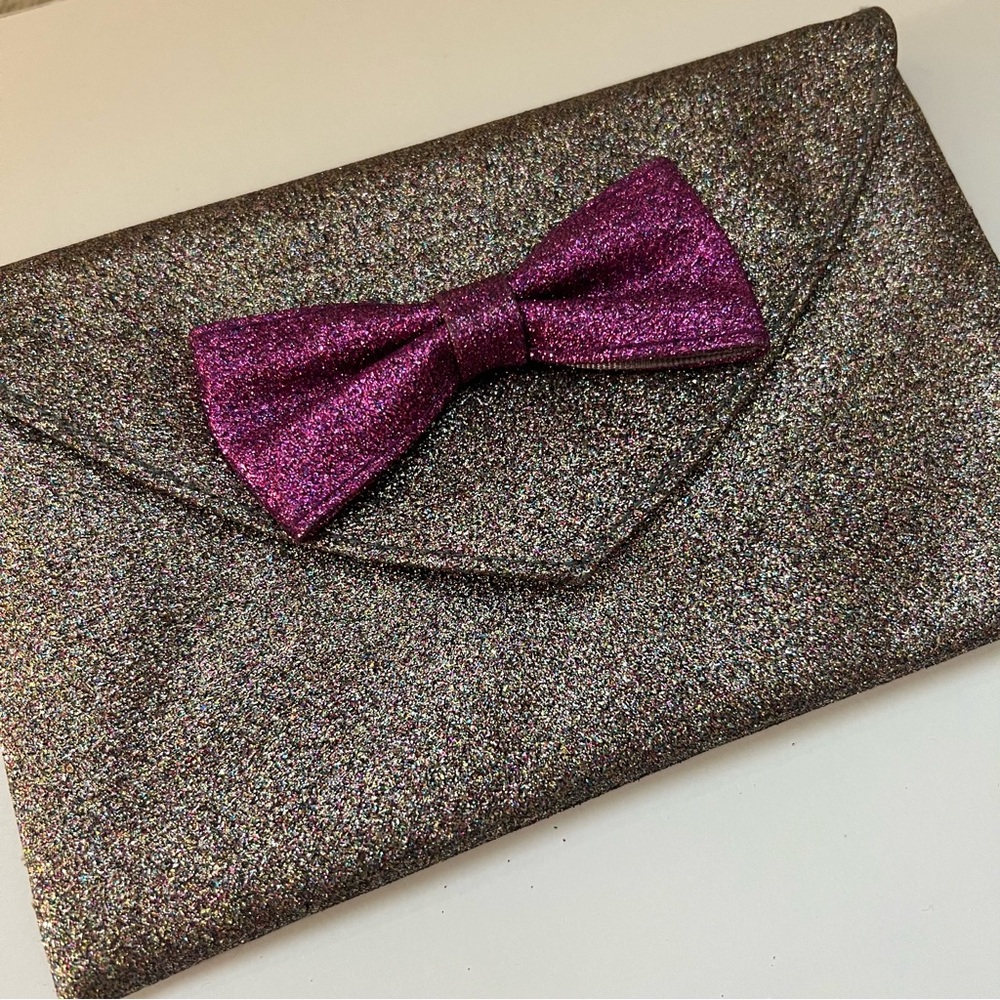 NWT Anthropologie Miss Albright glitter envelope clutch